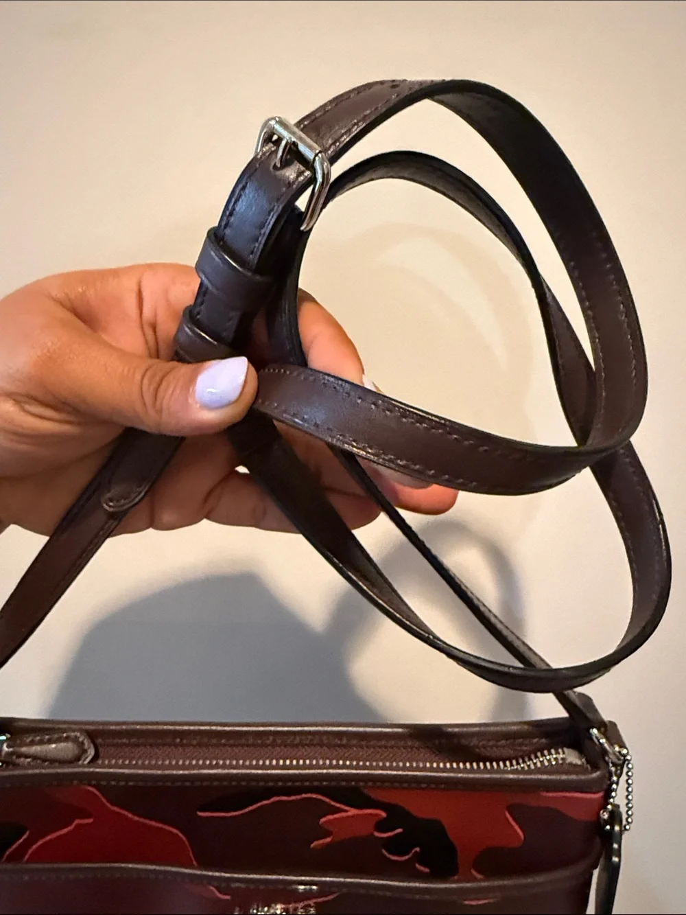 Coach Red & Black Camo Crossbody Bag